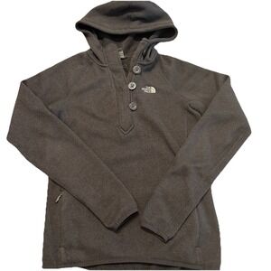 The North Face Fleece Hoodie Pullover Gray Button Neck Womens S Gorp Hike